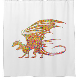 Amazing Mosaic Dragon  Shower Curtain