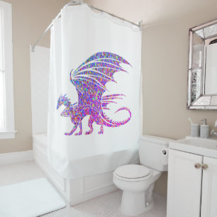 Amazing Mosaic Dragon Shower Curtain