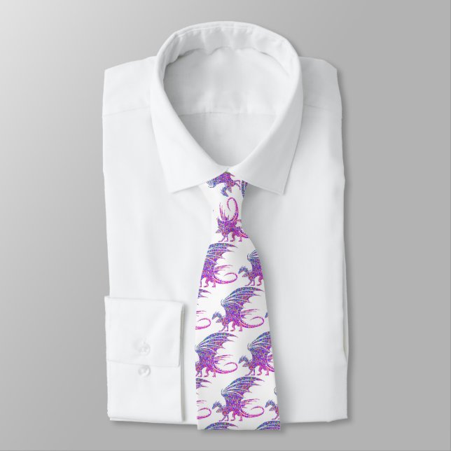 Amazing Mosaic Dragon Tie (Tied)