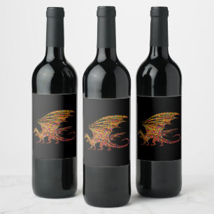 Amazing Mosaic Dragon Wine Label