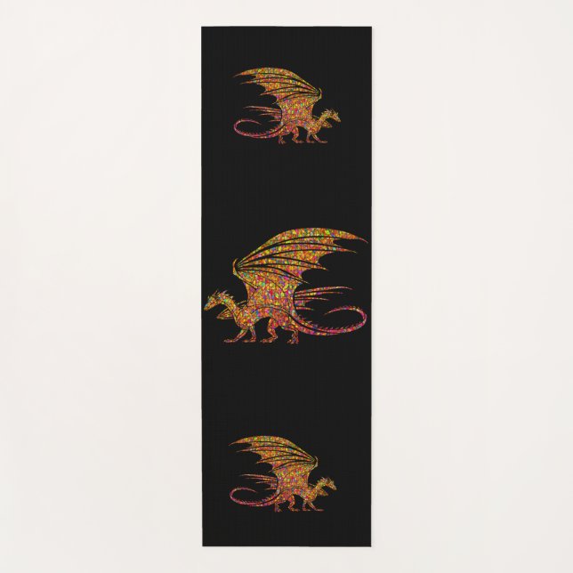 Amazing Mosaic Dragon  Yoga Mat (Front)