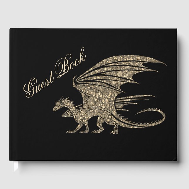 Amazing Mosaic Golden Dragon  Guest Book (Front)
