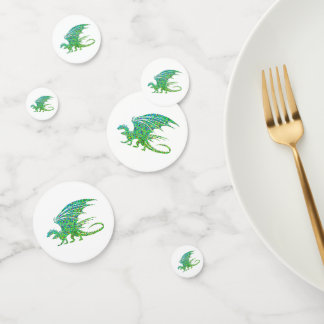 Amazing Mosaic Green Dragon Confetti