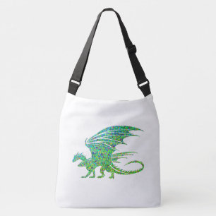 Amazing Mosaic Green Dragon Crossbody Bag