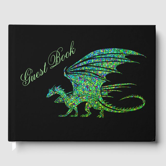Amazing Mosaic Green Dragon Guest Book (Front)