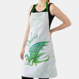Amazing Mosaic Green Dragon Personal Apron