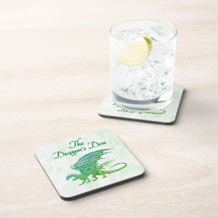Amazing Mosaic Green Dragon Personal Coaster
