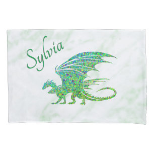 Amazing Mosaic Green Dragon Personal Pillowcase
