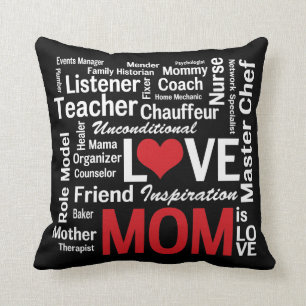 Amazing Multitasking Mum Red and Black Cushion