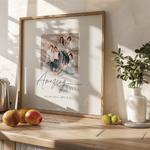 Amazing Nanna Personalised Photo Custom Family Poster