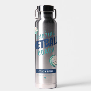 Amazing Netball Coach Personalised Name Water Bottle