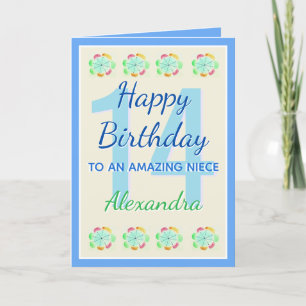 Amazing Niece 14 Modern Keepsake Birthday Card