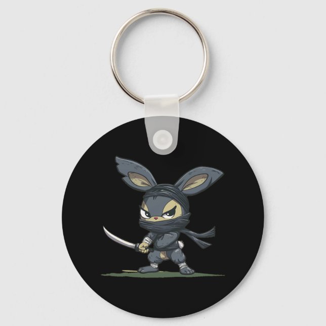 Amazing Ninja Bunny Graphic For A Cool Adventure  Key Ring (Front)