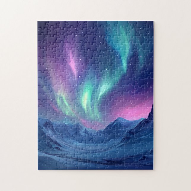 Amazing northern lights night sky beautiful jigsaw puzzle (Vertical)