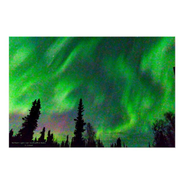 Amazing Northern Lights over Alaska poster (Front)