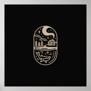 amazing of fine line art, a combination of a simpl poster