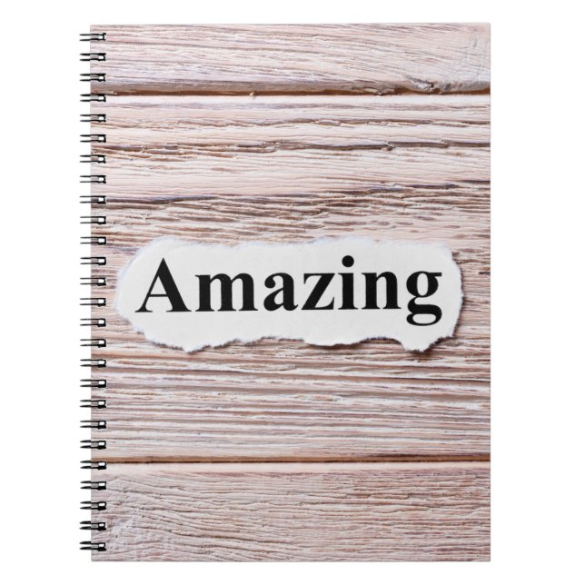 AMAZING of the word on paper. concept. Words of AM Notebook (Front)