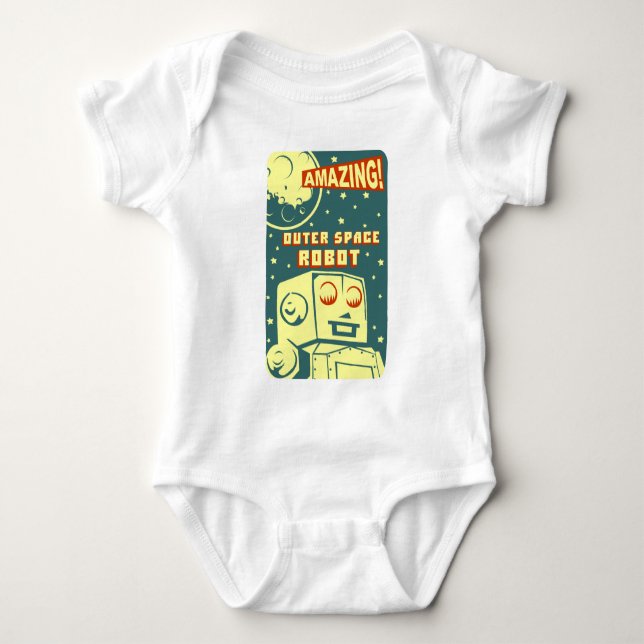 Amazing Outer Space Robot Baby Bodysuit (Front)