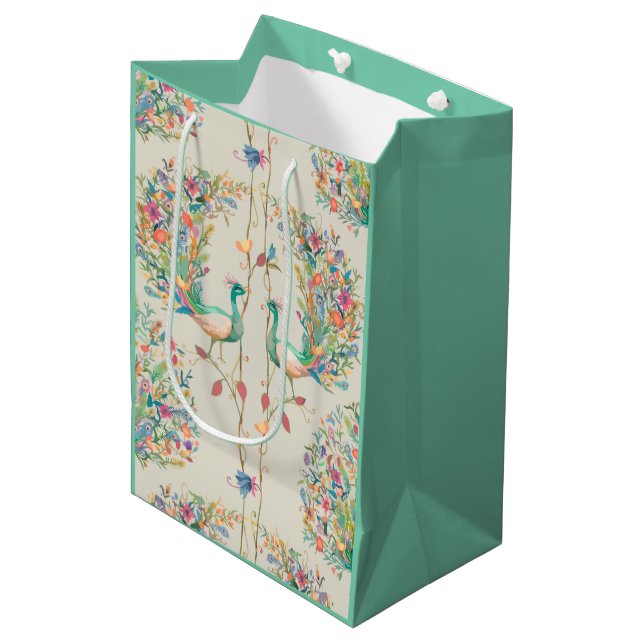 Amazing Peacock  Large Gift Bag (Front Angled)