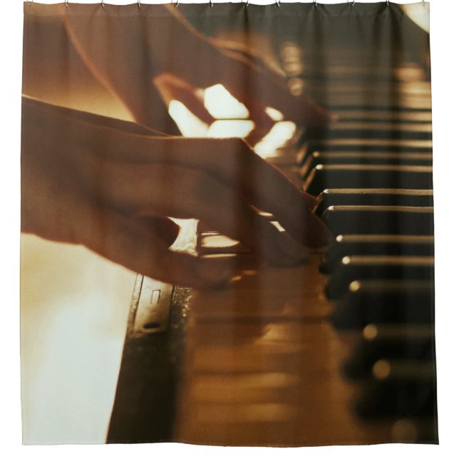 Amazing Piano Design Shower Curtain (Front)