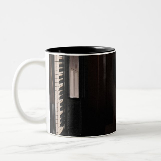 Amazing Piano Design Two-Tone Coffee Mug (Left)