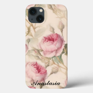 Amazing Pink Roses with your name iPhone 13 Case