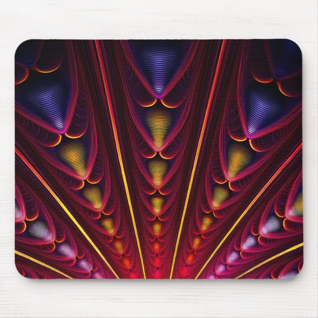 Amazing Pink Yellow Black Fractal Mouse Mat (Front)
