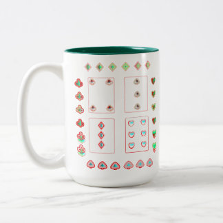 amazing playing-cards design Two-Tone Mug, 15 oz Two-Tone Coffee Mug