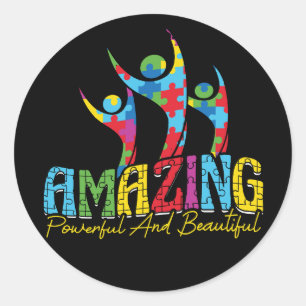Amazing powerful and beatiful (2) classic round sticker