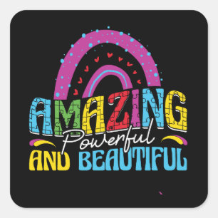 Amazing powerful and beatiful square sticker