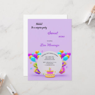 AMAZING PURPLE BIRTHDAY INVITATION