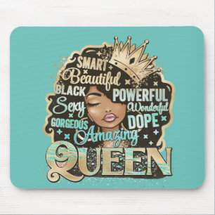 Amazing Queen Melanin Woman Sista Bling Drip Mouse Mat