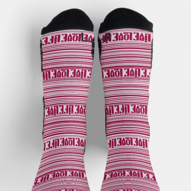 Amazing red socks: LIVE LOVE LIFE Socks (Top)