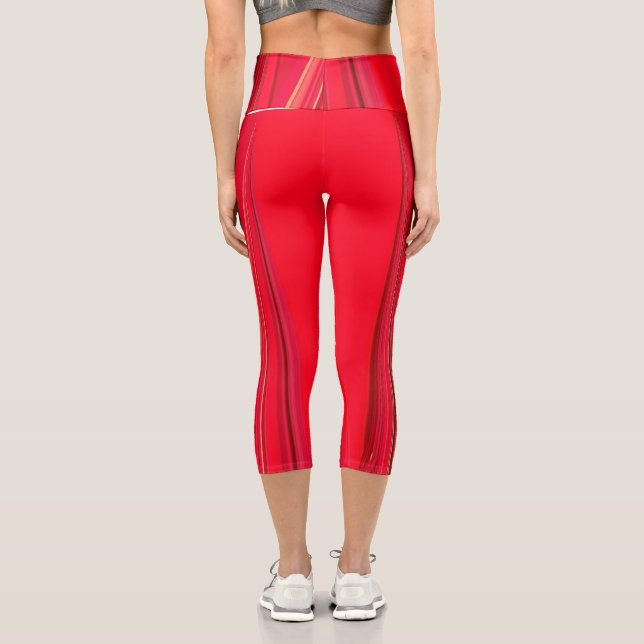 Amazing Red Summer Fashion  Capri Leggings (Back)