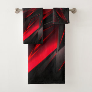 Amazing Red to the Point Abstract Design Bath Towel Set