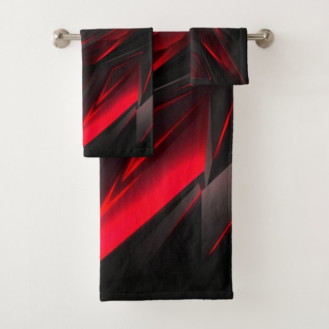Amazing Red to the Point Abstract Design  Bath Towel Set (Insitu)