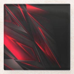 Amazing Red to the Point Abstract Design Glass Coaster