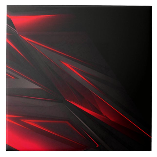 Amazing Red to the Point Abstract Design  Tile (Front)