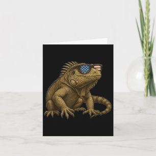 Amazing Reptile With America Sungles Costume Card