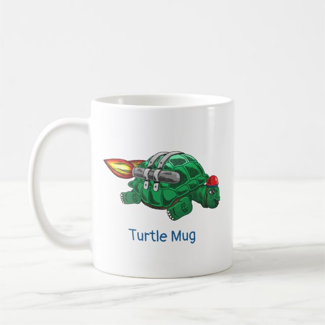 Amazing Rocket Turtle Coffee Mug (Left)