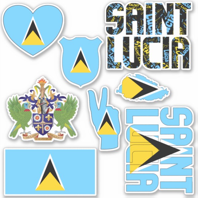Amazing Saint Lucia Shapes National Symbols (Front)
