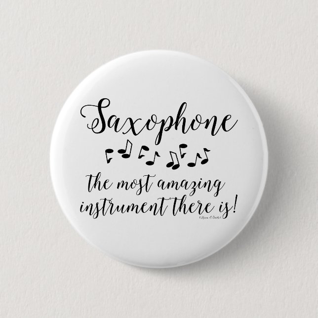 Amazing Saxophone 6 Cm Round Badge (Front)