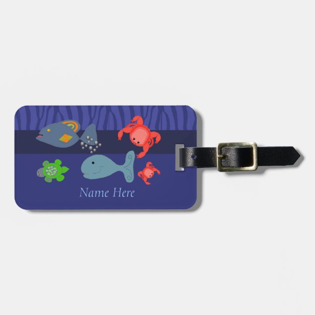 Amazing Sea Critters Luggage Tag (Front Horizontal)