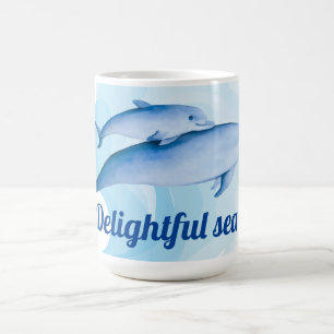 Amazing sea with dolphins coffee mug