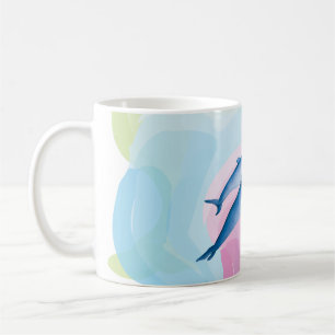Amazing sea with dolphins coffee mug