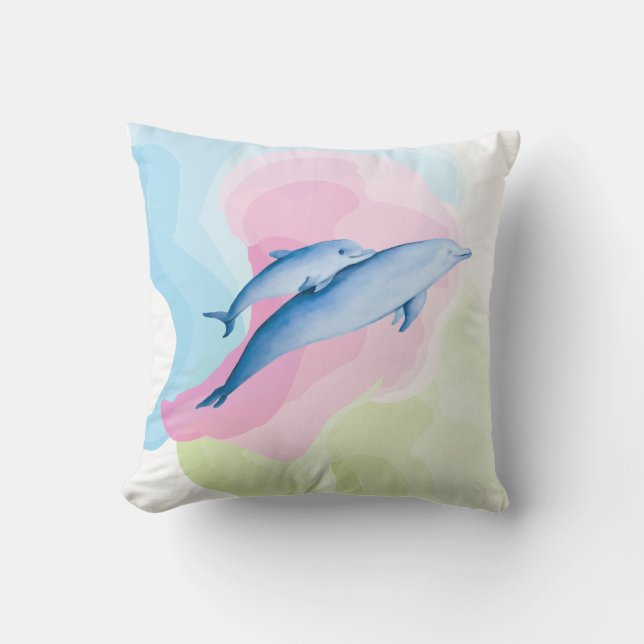 Amazing sea with dolphins cushion (Front)