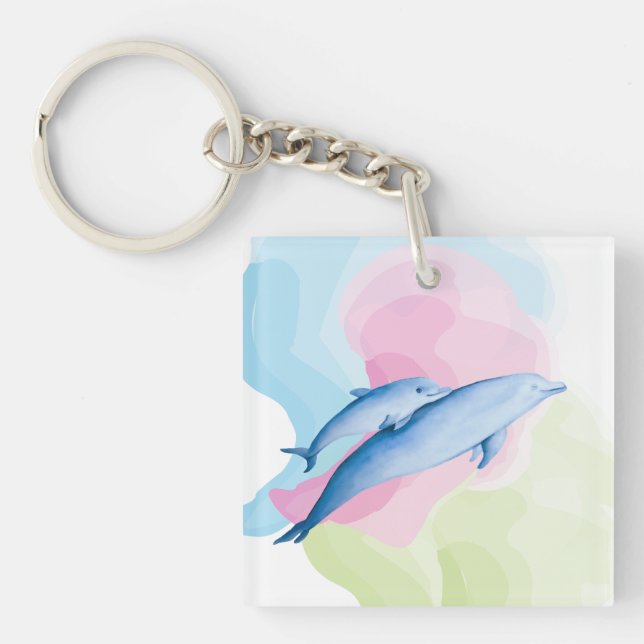 Amazing sea with dolphins key ring (Front)