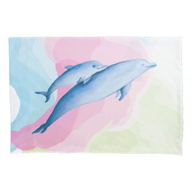 Amazing sea with dolphins pillowcase (Front)