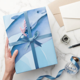 Amazing sea with dolphins wrapping paper