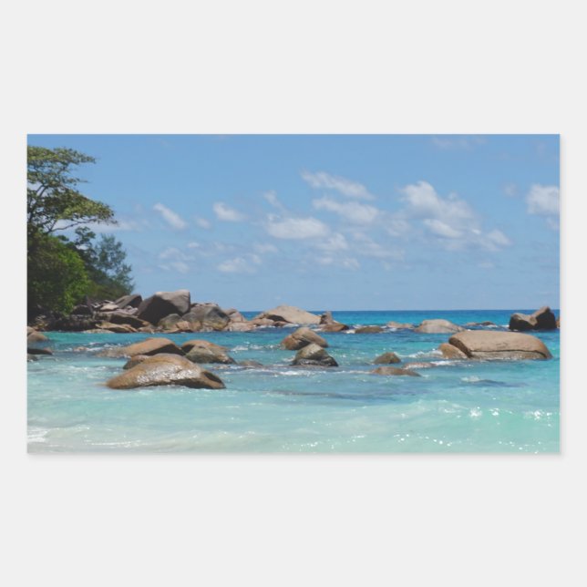 amazing seychelles rectangular sticker (Front)
